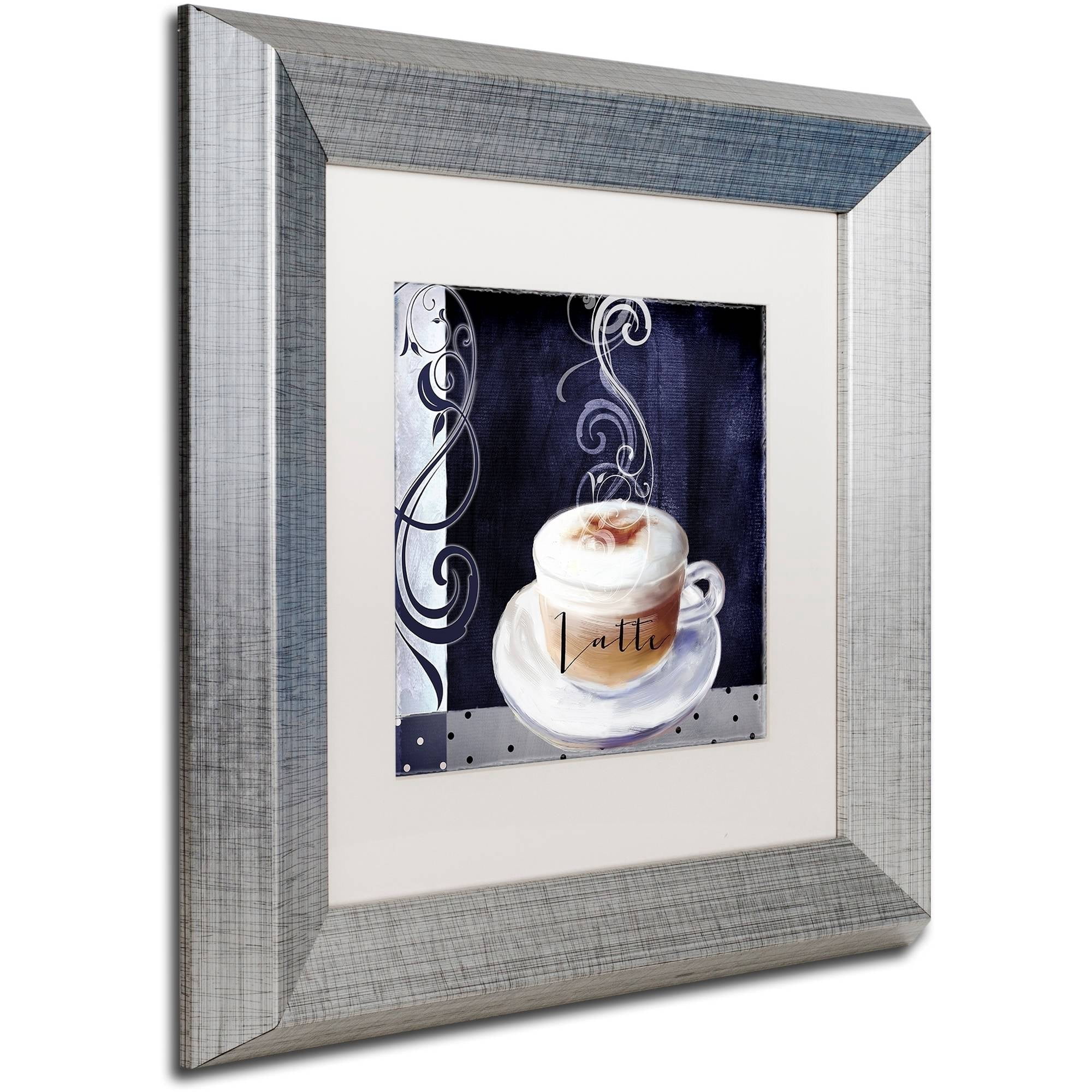 Trademark Fine Art "Cafe Blue II" Canvas Art by Color Bakery White Matte, Silver Frame