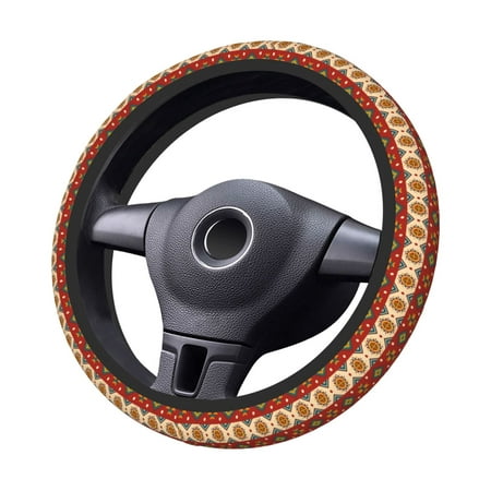 XMXT Boho Southwest Style Print Steering Wheel Cover, Elastic Non-Slip Fit Most Cars, Universal Fit