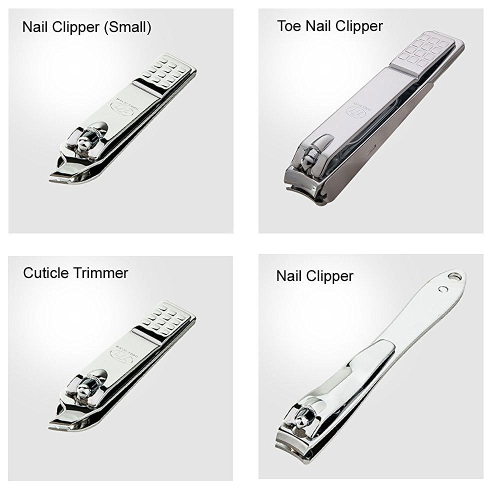 Korean Nail Clipper! World No. 1. Three Seven (777) Travel Manicure Grooming Kit Nail Clipper Set (11 PCs, TS-16000SVC), MADE IN KOREA, SINCE 1975.