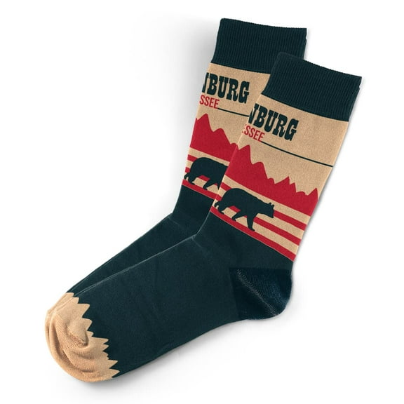 Sillies Sock Gatlinburg Bear Walking Socks - Funny Novelty Unisex Sock Set, Woven Art, Fun Unique Patterns And Designs
