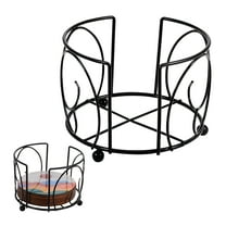 LAMIRO Black Iron Coaster Holder for 4-8 Coasters Storage