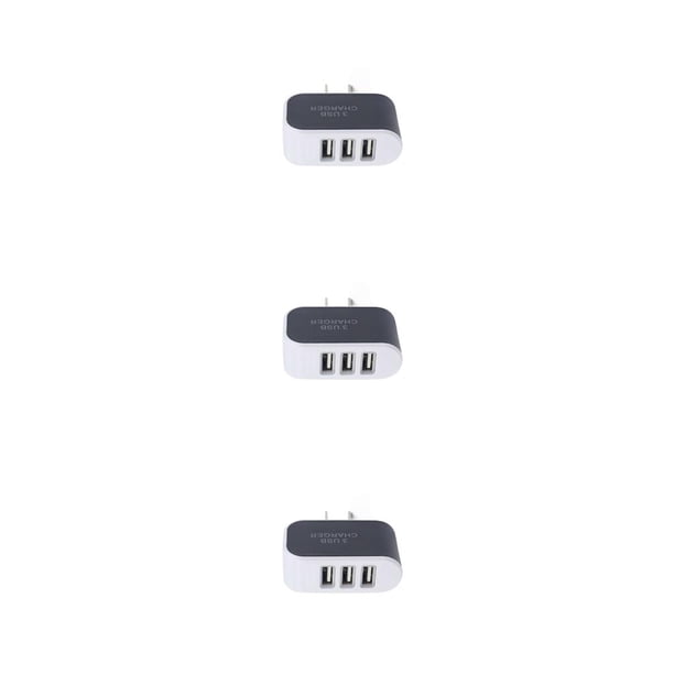 Seitruly USB Universal de 3 puertos para teléfono móvil, de enchufe europeo/estadounidense, adaptador de de pared de viaje, Type3 NO3