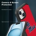 thumbnail image 5 of Apple iPhone 15 (6.1) / iPhone 14 (6.1) / iPhone 13 (6.1) - Licensed NCAA University of Mississippi Ole Miss Rebels Logo on Blue Textured Dual Layer Case, 5 of 5