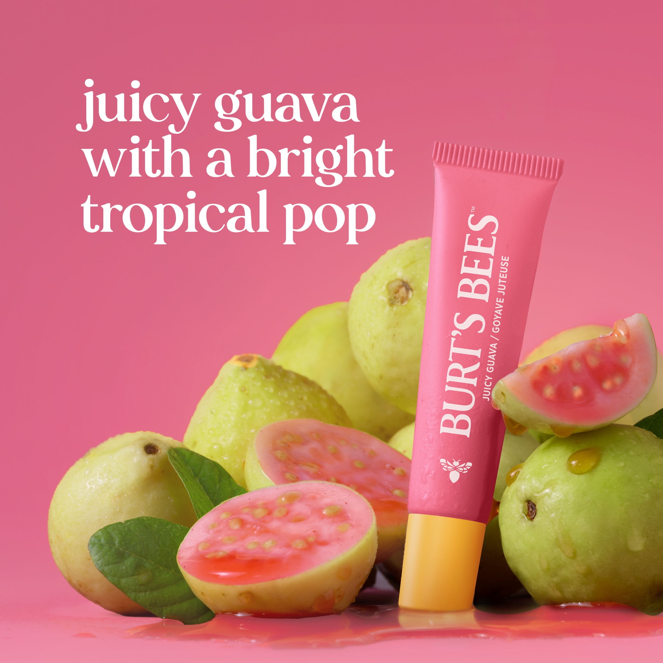 Burt's Bees 24-Hour Hydrating Tinted Glossy Lip Balm, Juicy Guava