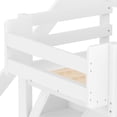 thumbnail image 6 of Twin Size Loft Bed Frame with Built-in Wardrobe and Storage Space, Solid Wood Loft Bed with Beside Shelves and Full-length Guardrails for Bedroom, Apartment, Space Saving, Mattress Not Included,White, 6 of 8