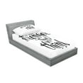 thumbnail image 2 of Ambesonne Saying Fitted Sheet & Pillow Sham Set, You are Stronger Wisdom Life, Twin, Black and White, 2 of 2
