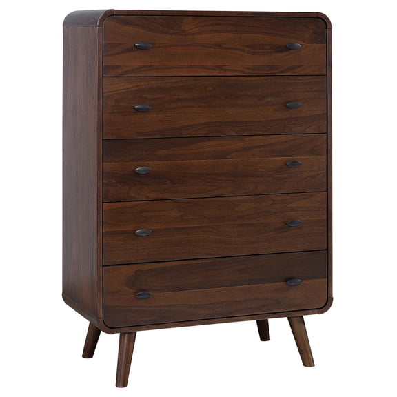 Robyn 5-drawer Bedroom Chest of Drawers Dark Walnut