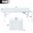 thumbnail image 2 of Gzxs 6FT Folding Picnic Table for Outdoor, Portable Fold-in-Half Plastic Dining Picnic Party Table with Carrying Handle (White), 2 of 7