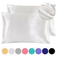 thumbnail image 4 of 2x Silky Satin Pillowcase Soft Smooth Pillow Cover for Hair and Skin Solid Color, 4 of 12