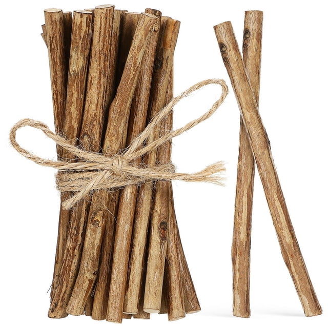 HLONK 50 Pcs Wooden Sticks for Crafts Natural Style Branches Craft Log Sticks Rustic Home Decors