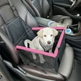 thumbnail image 3 of Bxaolu Portable Dog Car Seat for Small Dogs - Pet Booster Seat with Clip-On Leash, Breathable Oxford Travel Bag with Mesh Window for Small and Medium Dogs,Pets, Pink, 3 of 6