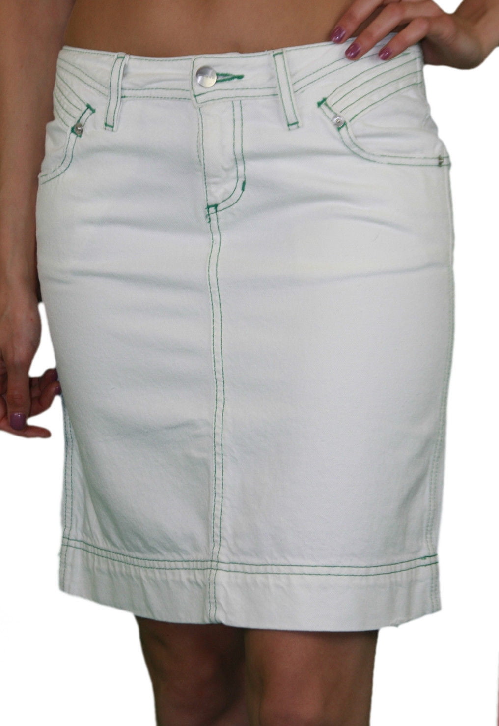 walmart white denim skirt