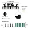 thumbnail image 2 of 1set Football Medal Hanger Display Soccer Medal Holder Rack Sports Metal Hanging Wooden Wall Mount Frame Decor Medal Hangers 2 Line for Ribbon Runner Marathon Medalist Black 15.7 x 6Inch Wood, 2 of 7