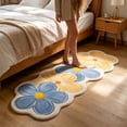 thumbnail image 6 of JWZZYD Scalloped Floral Plush Bathroom Runner Rug, 63"x19.68" Soft Absorbent Non Slip Floor Mat, Washable Flower Pattern Carpet for Bathroom, Bedroom, Entryway & Home Flooring Decor(Blue, 1 Pack), 6 of 7