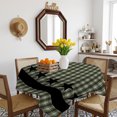 thumbnail image 3 of Sage Green Black Plaid Table Cloth Waterproof Tablecloths, Vintage Star Buffalo Check Rustic Tablecloth Dining Table Cover for Kitchen Party Tabletop Outdoor, Square Tablecloth 54x54 Inch, 3 of 9