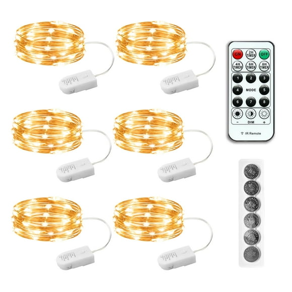 Fairy Lights SINAMER 20 LED, funciona con pilas de 2 m con mando a distancia x6