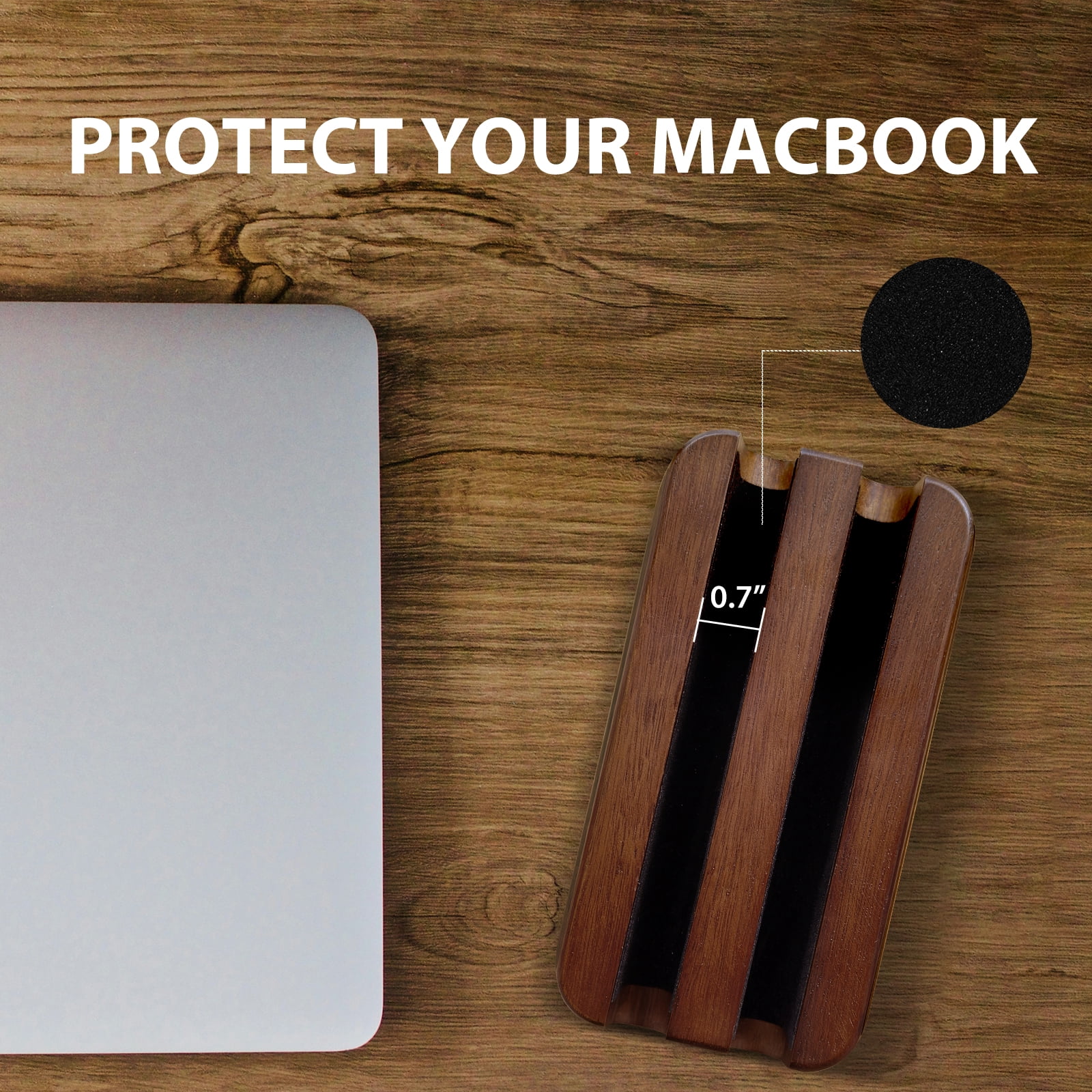 YTGLEN Solid Wood Dual Vertical Laptop Stand Dock Holder (Max 0.7")