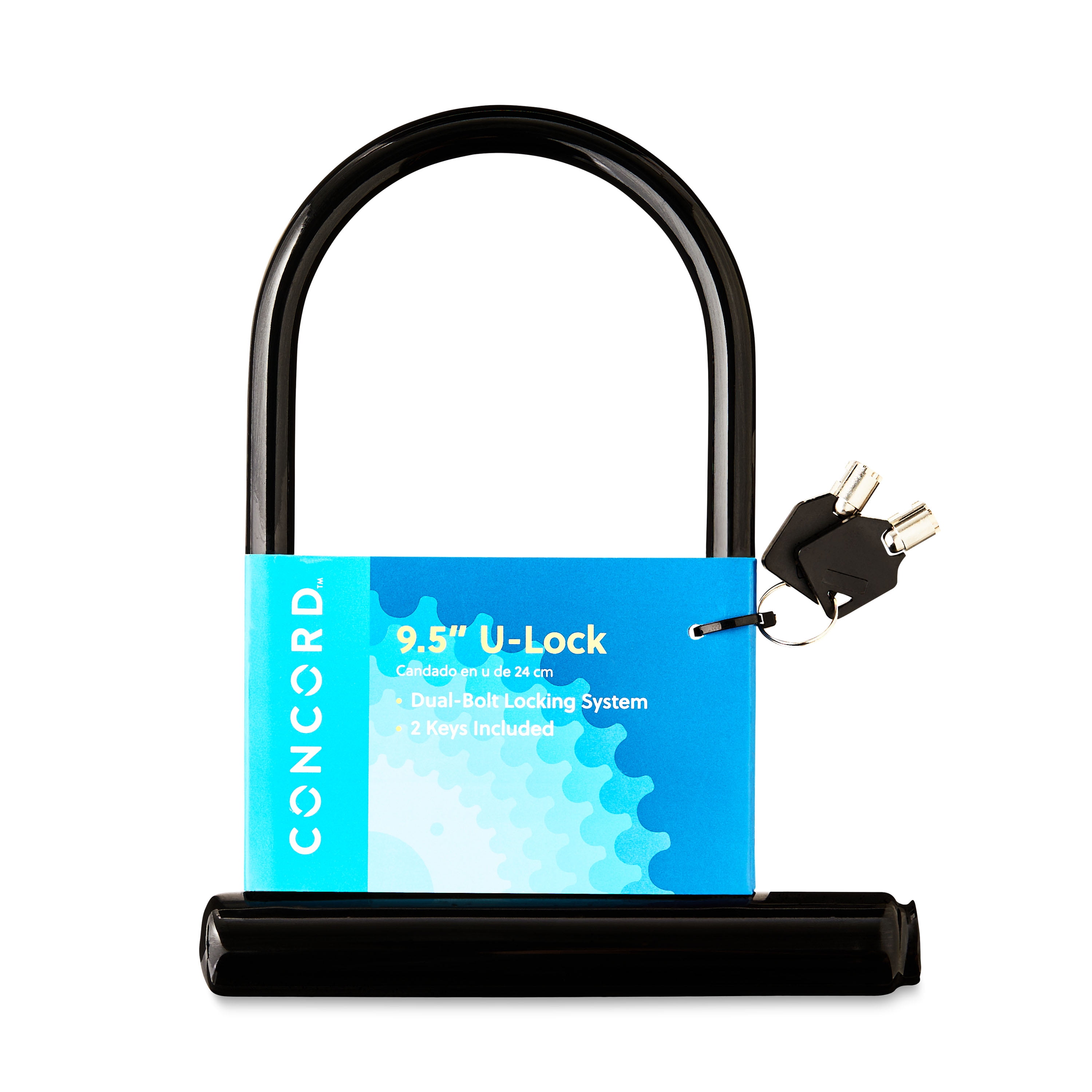 Concord Bikes, 9.5" Bike U-Lock with Key, 1.85 Ib, Black