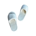 thumbnail image 2 of Visland 1 Pair Women Plush Slippers Peep Toe Slip-on Thick Sole Warm Autumn Winter Slippers for Home, 2 of 6
