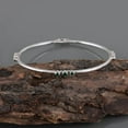 thumbnail image 5 of 925 Sterling Silver Handmade Bangle with Natural Emerald Gemstones – 12.20g Bezel Set Round Green Stones – Artisan Jewelry for Women (2.25 Inches), 5 of 5