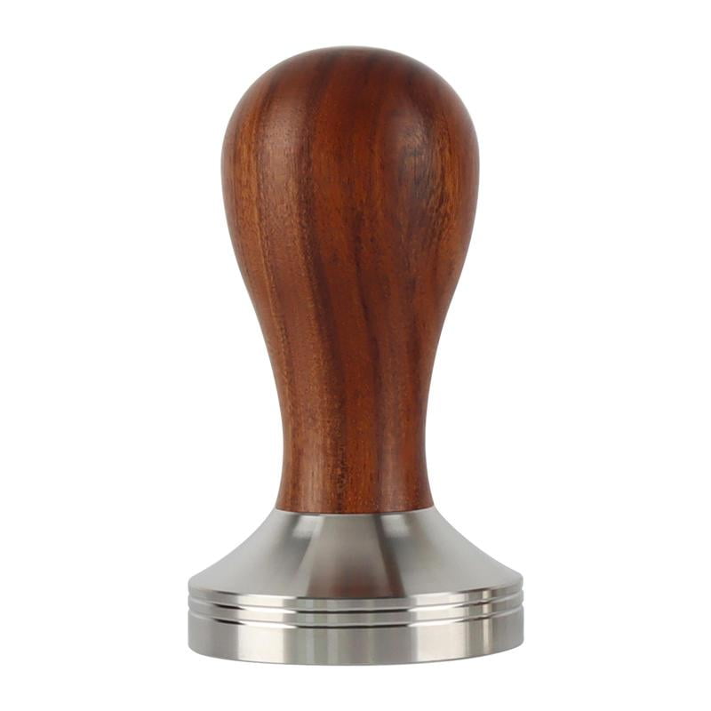 Barista Espresso Coffee Tamper Stainless Steel Base Wooden Handle Press Tool