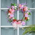thumbnail image 5 of Holloyiver 15.7" Mixed Floral Spring Summer Wreath, Large Pink Rose and White Daisy Wreaths, Front Door Window Home Decor Wreaths and Holiday Celebrations, 5 of 8