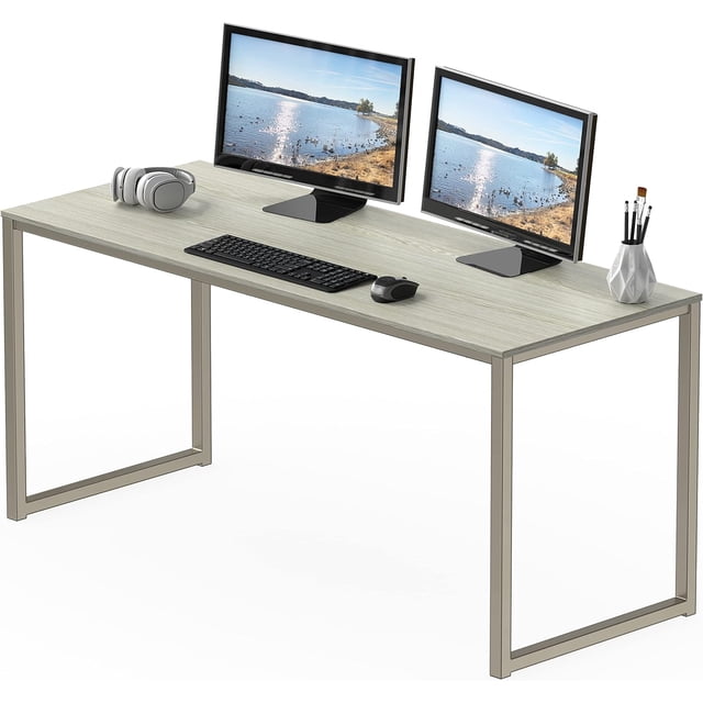 Commercial-Grade Office Computer Desk x cm Silver w/Espresso Top