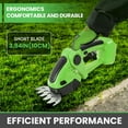 thumbnail image 5 of BAOKALER 24V Handheld Hedge Trimmer Cordless, 15000RPM 2-in-1 Cordless Grass Shears, 2 Battery, Green, 5 of 9