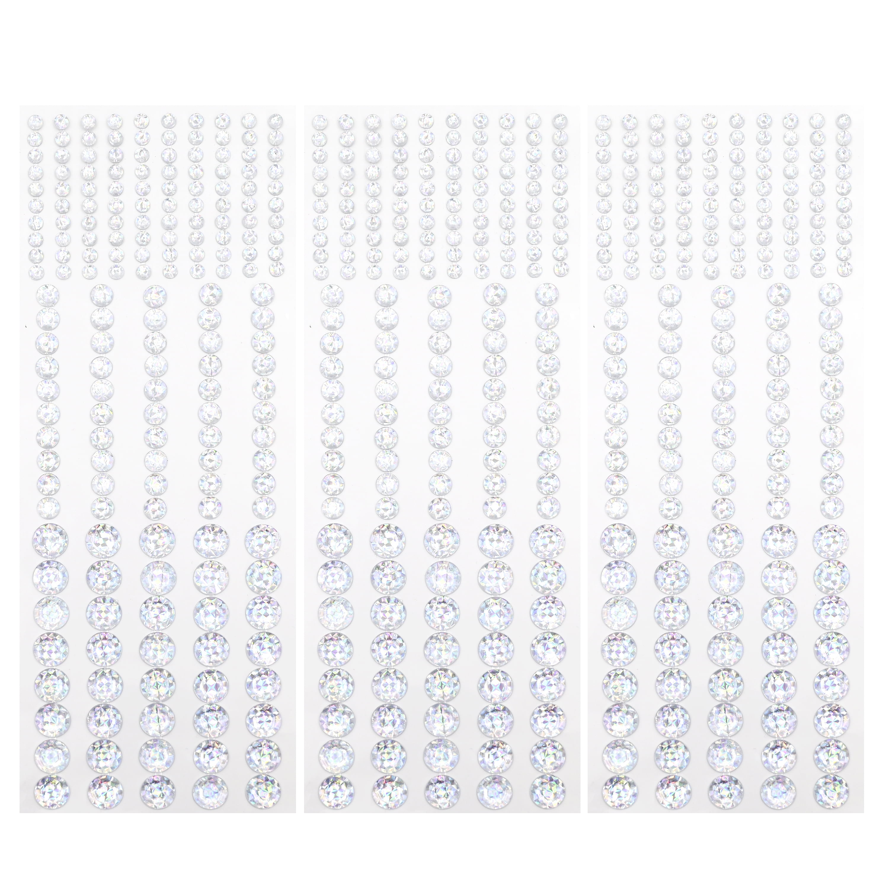 Hello Hobby Clear Iridescent Round Gemstones, 570 Piece Scrapbooking Embellishments