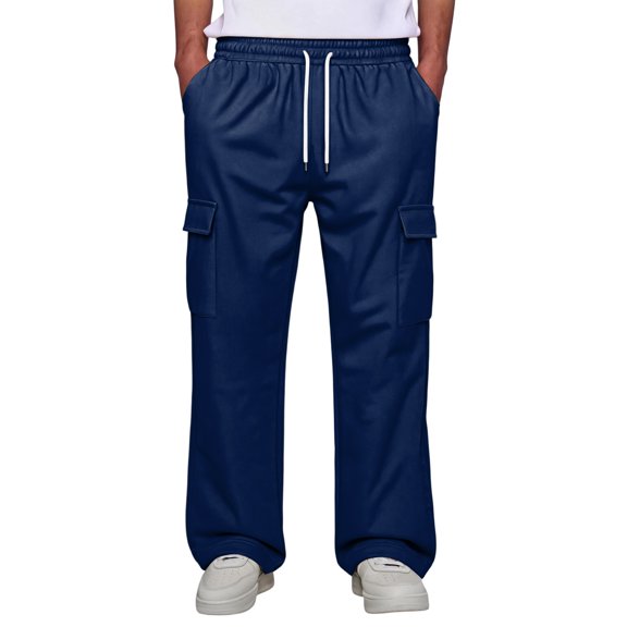 Sweat Pants for Mens Lounge Casual Joggers Workout Flared Loose Fit Gym Wide Leg Solid Oversized Relaxed Fit