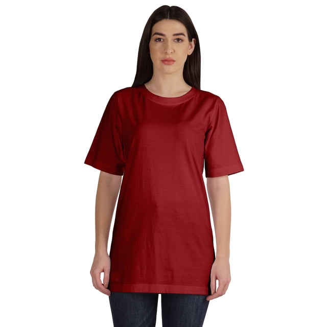 Inkmeso T-Shirt Basique en Coton à Col Rond pour Femmes Coupe Ample Décontractée Long pour Entraînement