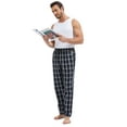 thumbnail image 6 of QPNGRP Mens Fleece Plaid Pajama Pants Bottoms with Pockets Cozy Sleepwear Lounge Wear Navy M, 6 of 8