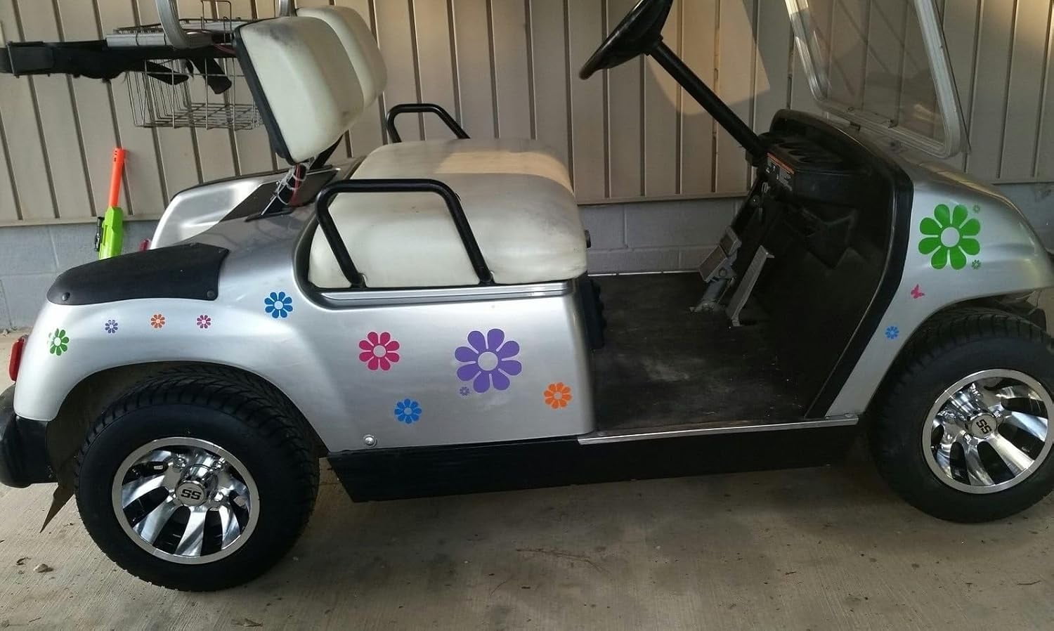 QTH 40 Car Flowers Daisy Bright Rainbow SET sticker Decals VW Boat Golf Cart Kayak USA