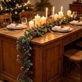thumbnail image 2 of Artificial Christmas Garland, 5.8FT Flocked Pine Vine with Pinecones, Red Berries and Purple Baubles for Mantel, Stairs and Door Decor, Green, 2 of 7