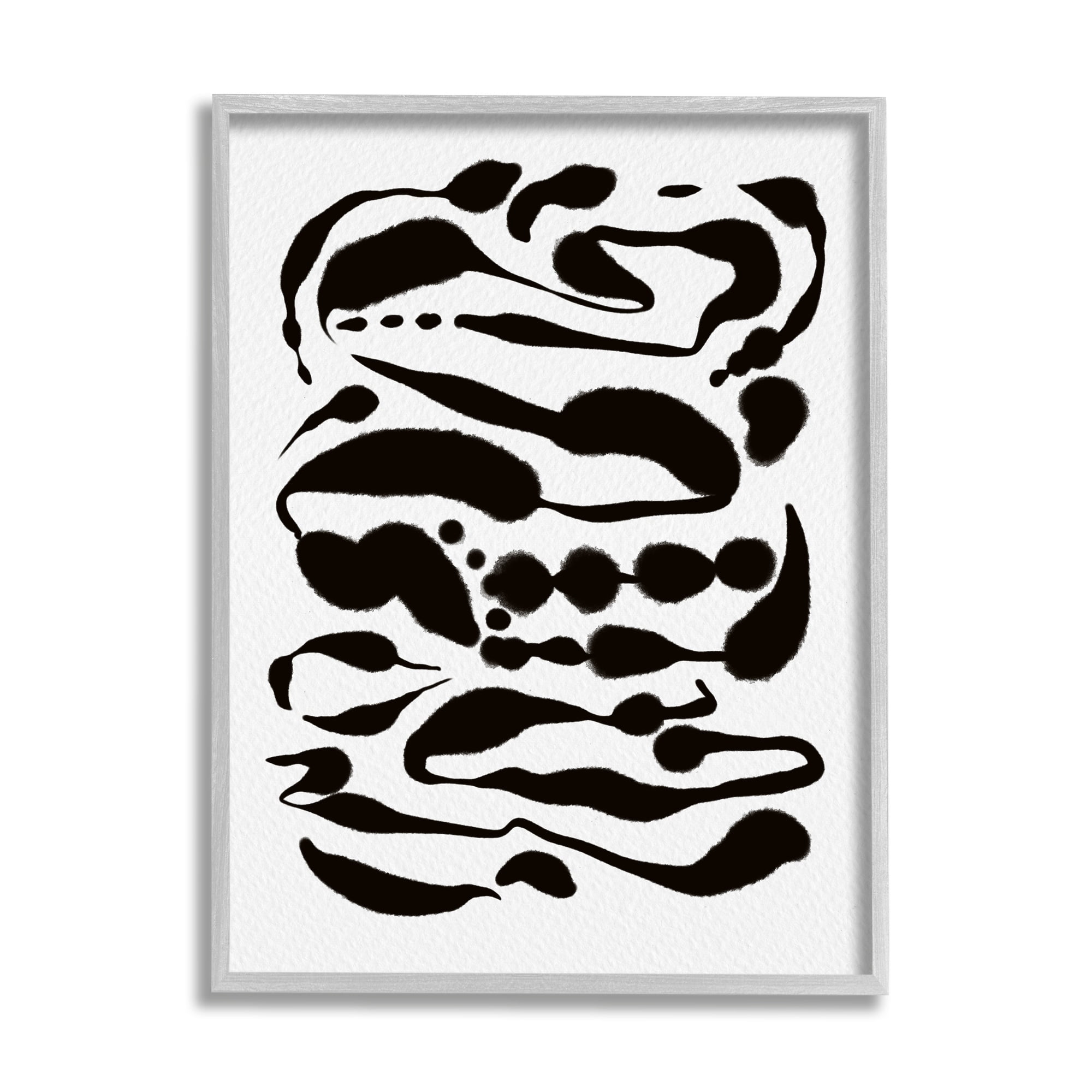 Stupell Industries Contemporary Black Ink Shapes Minimal Abstract Design Framed Wall Art, 24 x 30, Design by Amy Brinkman