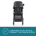 thumbnail image 3 of Contours Quick Elite Baby Stroller, Lightweight Compact Travel Stroller, Toddler Stroller, Infant Car Seat Compatibility, Multi-Position Seat Recline, Sun Canopy, 5-Point Safety Harness -Eclipse Black, 3 of 5