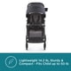 thumbnail image 3 of Contours Quick Elite Baby Stroller, Lightweight Compact Travel Stroller, Toddler Stroller, Infant Car Seat Compatibility, Multi-Position Seat Recline, Sun Canopy, 5-Point Safety Harness -Eclipse Black, 3 of 5