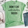 thumbnail image 2 of Don't Eat Watermelon Seeds T-shirt, Unisex Women's Men's Shirt, Cute Pregnancy T-shirt, New Mom Shirt, Heather Apple Green, XX-Large, 2 of 6