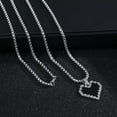thumbnail image 4 of Ziurtnc Fashion Black Heart Shape Pendant Sweater T-shirt Necklace Hip Hop Style Women Men Couples Romantic Love Long Necklace Jewelry Gift, 4 of 7