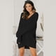 thumbnail image 4 of Suéter europeo y americano para mujer, suelto, con escote en V, largo medio, suéter de punto, ropa para mujer, 4 of 5