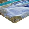 thumbnail image 2 of Ambesonne Nature Fitted Sheet, Rocks in Waterfall Lake, Full Size, Green Blue and Brown, 2 of 3