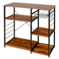 thumbnail image 1 of Costway Industrial Kitchen Baker's Rack Microwave Stand Utility Home Shelf w/ 6 Hooks, 1 of 9