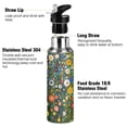 thumbnail image 3 of Yayeee 20oz Insulated Water Bottle Double Wall Stainless Steel with Flip Straw Lid, Green Floral Garden, 3 of 7