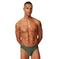 thumbnail image 3 of SKINY Slips para hombre, pack de 2 – slip brasileño, algodón stretch, single jersey Verde oliva/Blanco XL (X-Large), 3 of 5