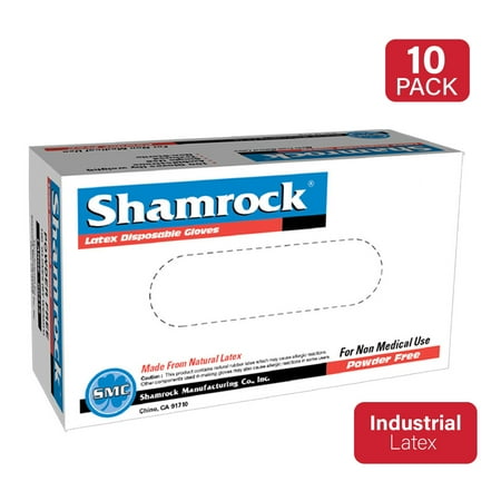 Miscellaneous powder-free latex gloves, 5mil industrial grade, large size, case (10 boxes, 1000 ct)