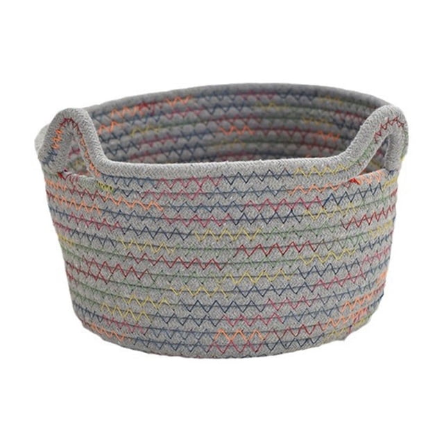 Cute Desktop Storage Basket Hand-woven Storage Basket Living Room Entrance Key Cotton Rope Round Storage Basket For Multi-scene Deals Of The Day Clearance