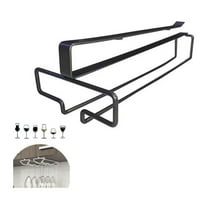 Under Cabinet Glass Rack, Metal Stemware Holder for 6 Glasses, Space-Saving Hanging Storage for Kitchen, Bar Shelves, Easy Mount Stemware Organizer with Hardware Included