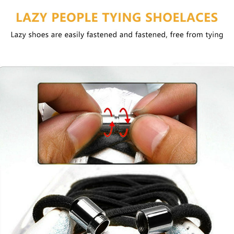 Durable Shoe Laces Flat Shoe String No Tie Fits All Shoes Metal Lock  Shoestring Laceless