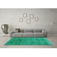 thumbnail image 3 of Ahgly Company Machine Washable Indoor Rectangle Abstract Turquoise Blue Modern Area Rugs, 8' x 12', 3 of 4