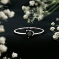 thumbnail image 3 of Rosec Jewels Heart Shape Black Spinel Promise Ring for Women, August Birthstone Ring, 925 Sterling Silver, US 3.00, 3 of 8